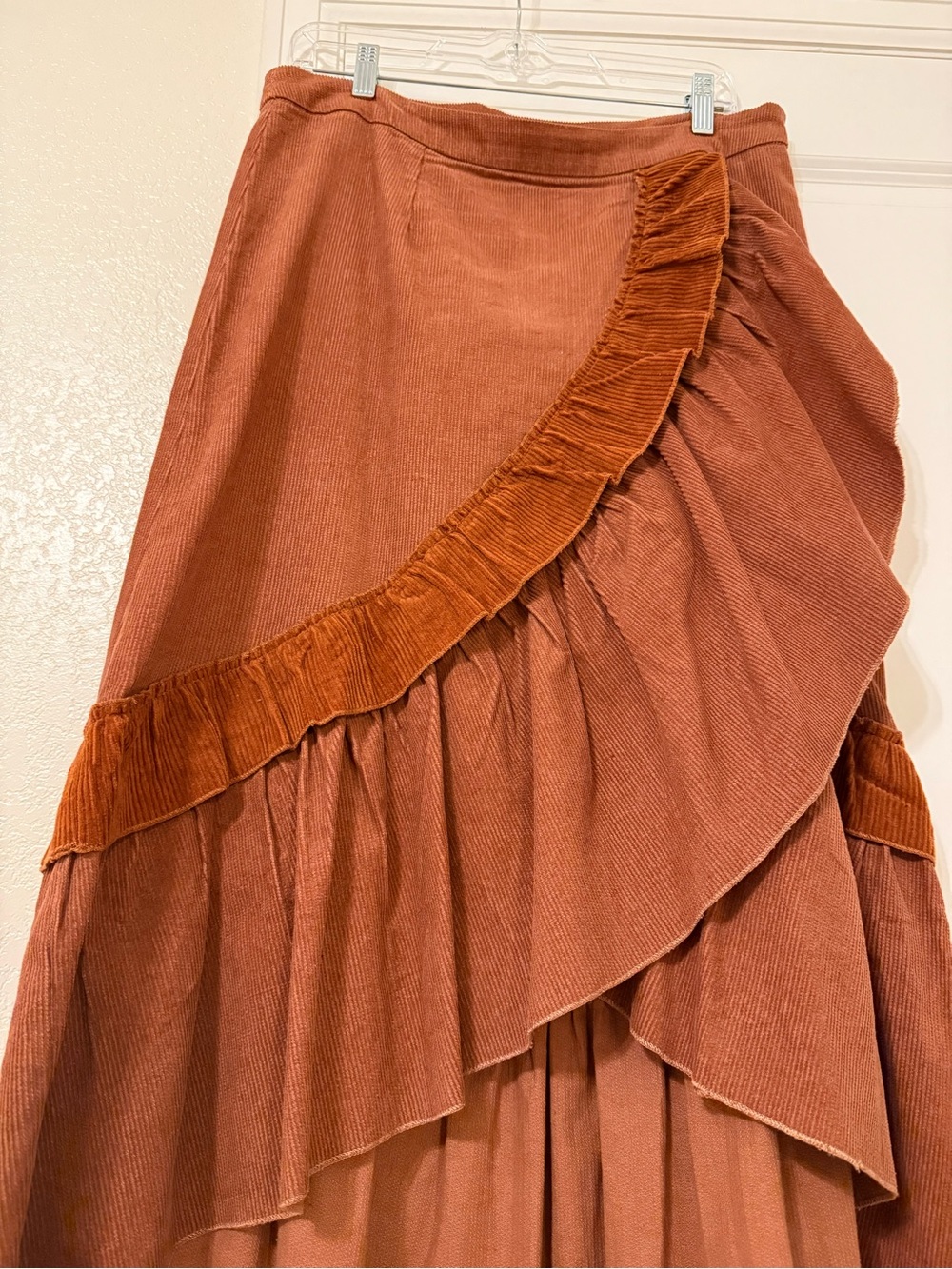 Listicle Rust Ruffle High-Low Skirt - Picture 4 of 8